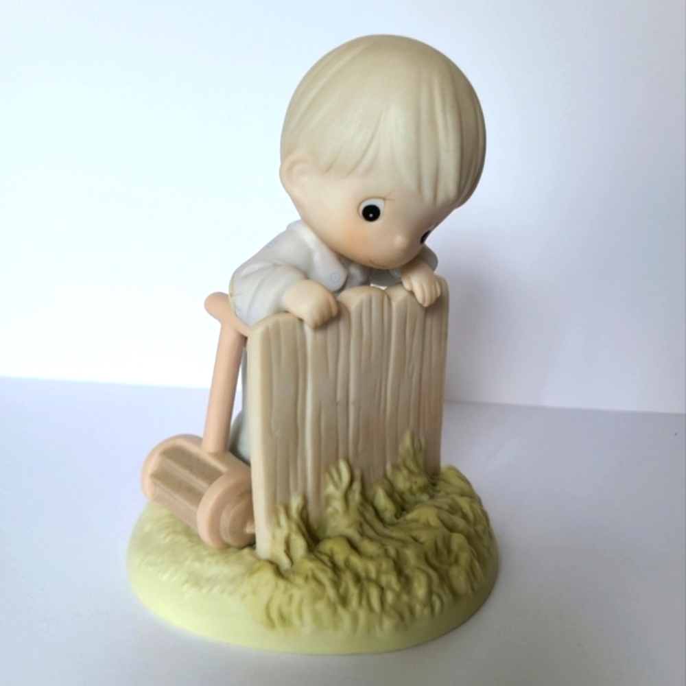Vintage 90s Precious Moments Grass May Be Greener Collectible Porcelain Figurine